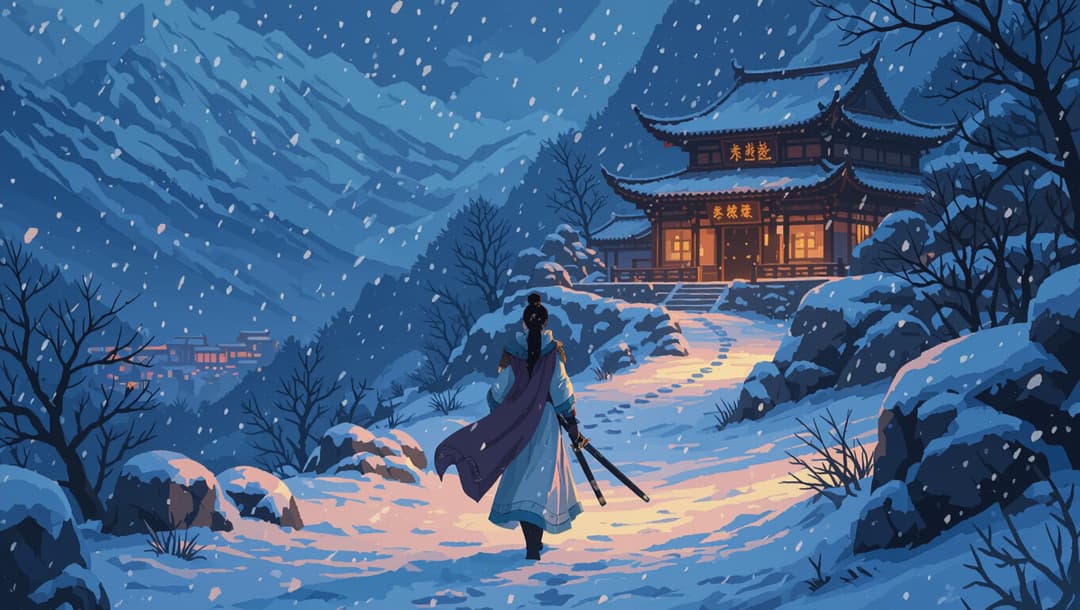 霜刃映雪：孤鸿影